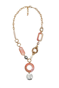 Колье из микса полудрагоценных и искусственных вставок (бижутерия)