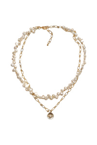 Колье из микса полудрагоценных и искусственных вставок (бижутерия)