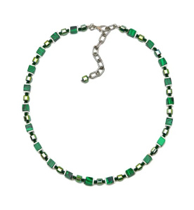 Колье "Законы геометрии" с малахитом и гематитом