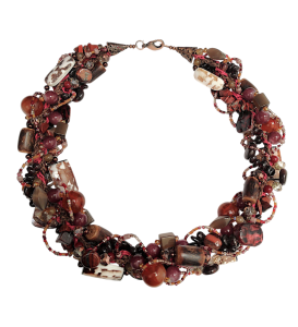 Колье "Гранатовая сказка" с миксом натуральных камней