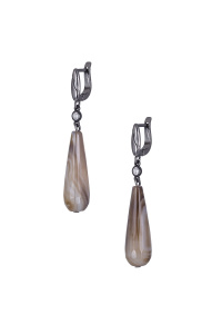 Cерьги длинные с полудрагоценными вставками (бижутерия)