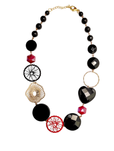 Бусы из микса полудрагоценных и недрагоценных вставок (бижутерия)