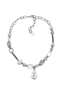 Колье из микса полудрагоценных и искусственных вставок (бижутерия)