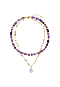 Колье "Аметистовый дворец" с натуральными камнями