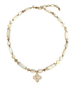 Колье "На удачу" с перламутром и гематитом