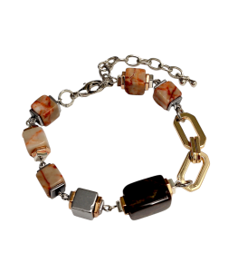 Браслет из микса полудрагоценных и искусственных вставок (бижутерия)