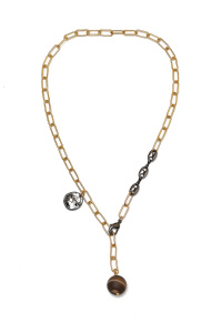 Колье из микса полудрагоценных и искусственных вставок (бижутерия)