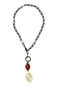 Колье из микса полудрагоценных и искусственных вставок (бижутерия)