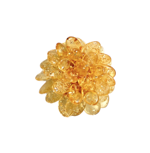 Брошь с натуральным янтарем (бижутерия)