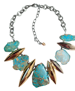 Колье с гематитом и варисцитом